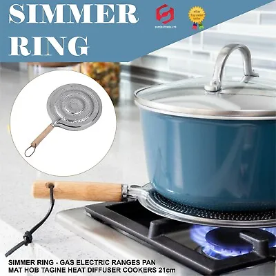 £3.49 • Buy SIMMER RING PAN MAT HOB TAGINE HEAT DIFFUSER FOR GAS ELECTRIC COOKERS STOVE 21cm