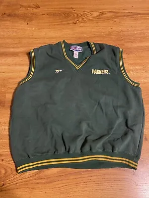 Vintage Green Bay Packers NFL Football Reebok Team Vest Pro Line Mens Sz XL • $15