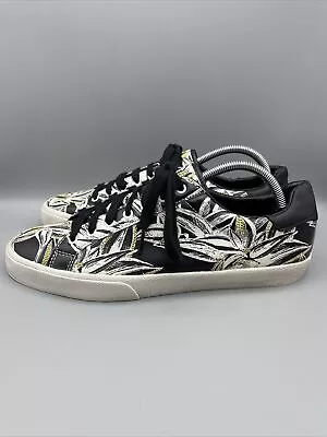 Zara Man Shoes Men’s Size US 8.5 EU 42 Plimsolls Embroidered Sneakers Floral • $34.95