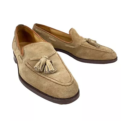Loake 7329 Light Brown Tan Suede Tassel Loafer Made In England Mens Size 8.5D • $49.99