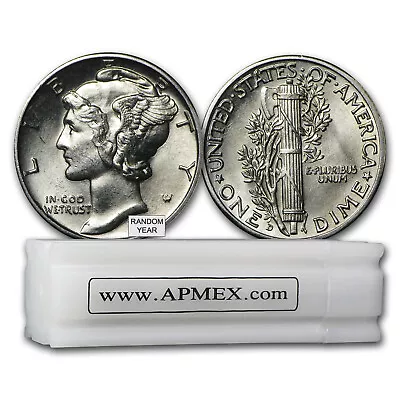 90% Silver Mercury Dime 50-Coin Roll BU (Random Years) • $481.27