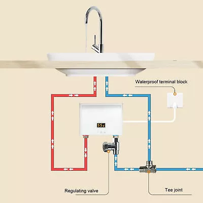 (UK Plug White)Domestic Instant Water Heater 3000W Intelligent Variable UK • £73.38