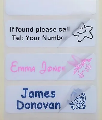 Waterproof PVC Shoe Name Labels School Name Tags For Lunchboxes Stationery Shoes • £2.99