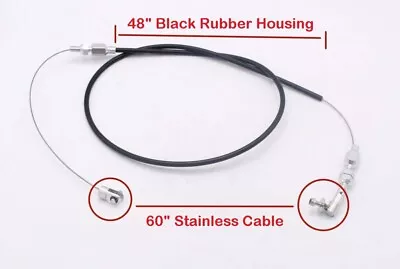 48in Universal Throttle Cable Replacement Black Rubber Car Truck 4ft Long • $43