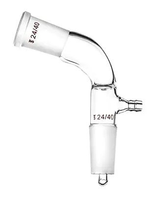 $19.60 • Buy QWORK Glass Vacuum Take Off Adapter 24/40 Joints Short Stem 105 Degree Bent
