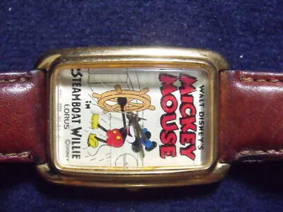 Disney Lorus Steamboat Willie Mickey Mouse Wrist Watch Runs Ships Free • $35.56