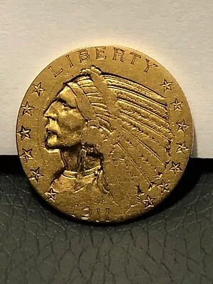 1911-S/D  Mint $5 Indian Head Gold  Half Eagle  Pre 1933 Exquisite KEY DATE COIN • $769.99