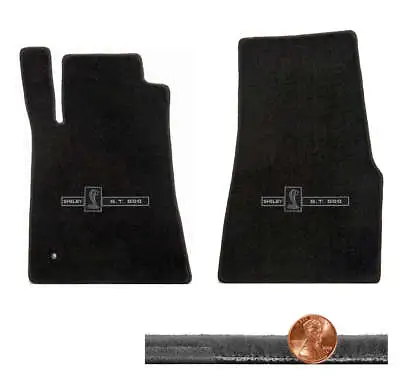 2005-2010 GT-500 Mustang Black 2pc Velourtex Floor Mats - Shelby GT500 Logos • $138.99