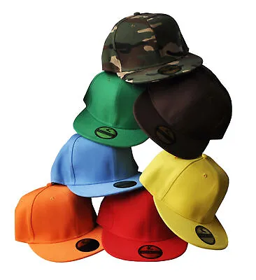 Underground Kulture Snapback Plain Colour Flat Peak Adjustable Baseball Cap Hat • £13.95