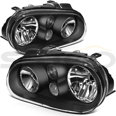 $75.99 • Buy Headlights Assembly Pair For Volkswagen Vw Golf Cabrio 1999-2006 Headlamps