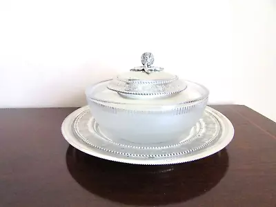 £75 • Buy Antique Silver Plate Butter Dish Roberts & Belk Edwardian 1910 Embossed