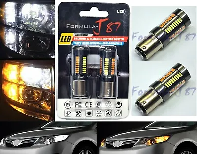 LED Switchback Light 4014 White Amber 1157 Two Bulbs Front Turn Signal DRL Lamp • $17.25