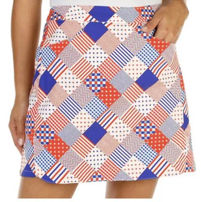$17.99 • Buy NWOT Kate Park Patriotic Athletic Skort Skirt W/Shorts Red White And Blue SZ MP