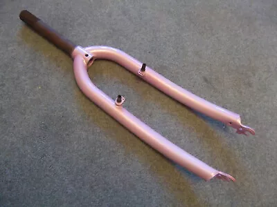 26  Steel PINK MTB BIKE RIGID FORKS 1  X 152mm Threaded Stem Vee Brake • £13.95