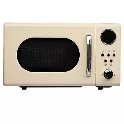 20L Retro Freestanding Microwave In Cream 700W Digital Timer - SIA FRM20AP • £74.99