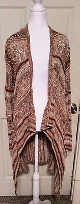 Mossimo Supply Co Long Cardigan Sweater Women Medium Burnt Orange Open  • $12