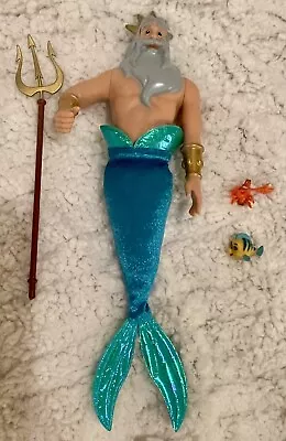 2012 Rare Disney Store Little Mermaid King Triton With Triton Doll Excellent • $49.99