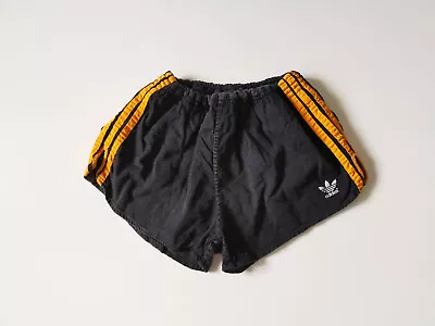 Vintage Men's Adidas Cotton Shorts Gym Sprinter Running Retro Orange Black 80s M • $120