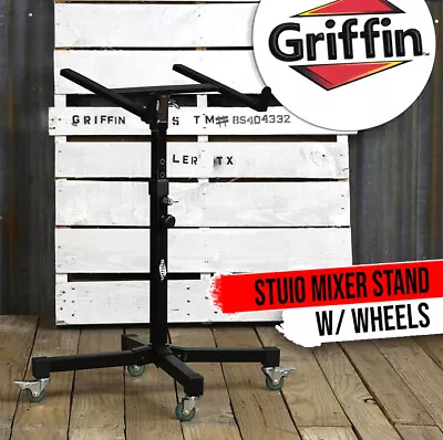 GRIFFIN Studio Music Mixer Stand On Wheels - DJ Recording Gear Cart Table Mount • $73