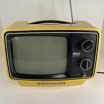 Vintage Yellow 9  RCA TV Solid State B&W Model AU-9N • $209.99