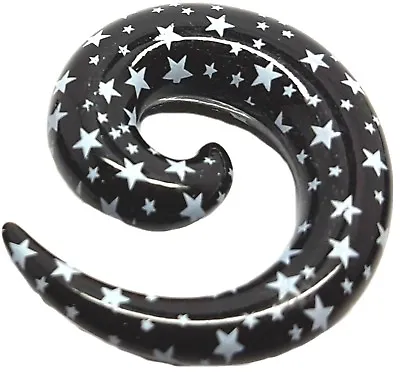 £2.99 • Buy 1Pair Acrylic Polka Star Snail Spiral Ear Taper Stud Stretcher Expander 