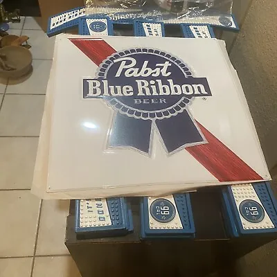 New Large Pabst Blue Ribbon PBR Beer Tin Sign Bar Tacker Pub Metal Sign 17x17 • $44.99