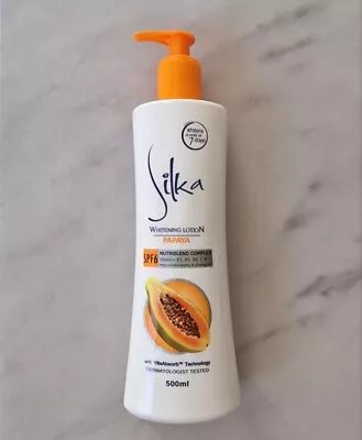 Silka Papaya Lotion With PUMP 500ml (Large Size) - Skin Brightening & Lightening • £14.49