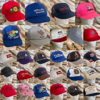 Vintage 80s 90s 00s Trucker Hat Baseball Cap Lot Of 27 Snapback Simpsons Discman • $50