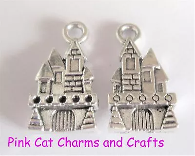 Castle Fairytale Chateu Charms 3D Tibetan Silver Pack Of 10 • £2.30