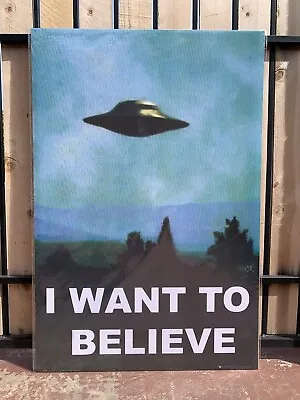 X-FILES - I WANT TO BELIEVE - UFO POSTER 24x36 - ALIENS SPACESHIP 9855 • $7.99