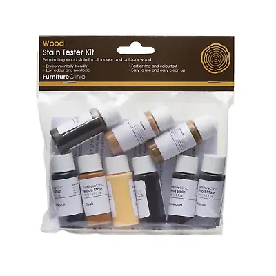 £9.95 • Buy Wood Stain Tester Kit - 9 Coloured Dyes For Interior & Exterior Wood