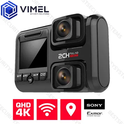 $159 • Buy VIMEL WIFI Dual Dash Camera WIFI Evidence Recorder GPS Ultra HD 4K