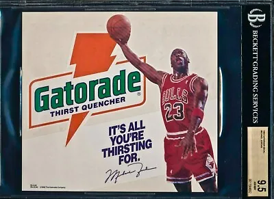 1992 Gatorade Decal Michael Jordan *bgs Gem Mint 9.5.  Large Slab Rare *only Gem • $3500