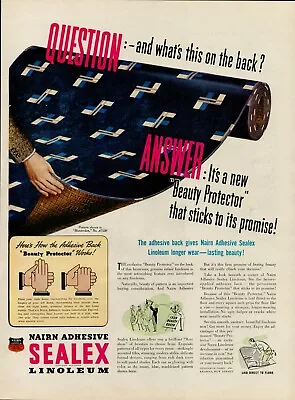1939 Home Flooring Linoleum Sealex 30s Vintage Print Ad Nairn Adhesive Beauty • $9.92