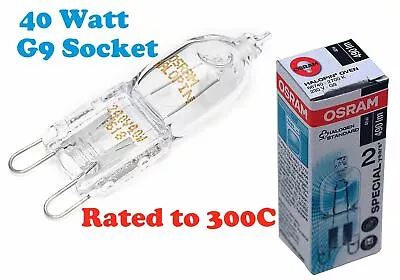 £3.99 • Buy Osram 40w Cooker Bulb Oven G9 2700k Lamp Appliance Light Halogen Halopin 490lm