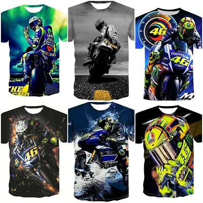 Rossi 46 Motorsport Inspired Adult 3D Print T Shirt Casual Short Sleeve Top Gift • £10.79