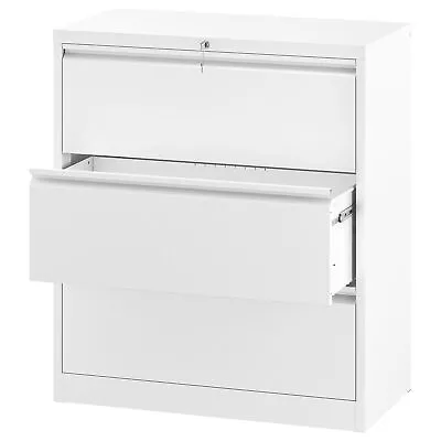3 Drawer Metal File Cabinet With Lock Lateral Storage Filing Cabinet For Legal • $226.89