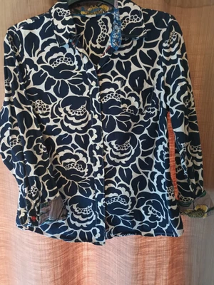 £4 • Buy Boden Ladies Classic Cotton Shirt - Blue Floral Design  - Size 14R UK