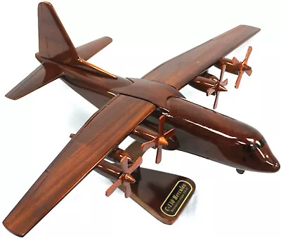 C130 H Hercules Wooden Model Airplane Mahogany -W- Personalized Plaque On Stand. • $109.95