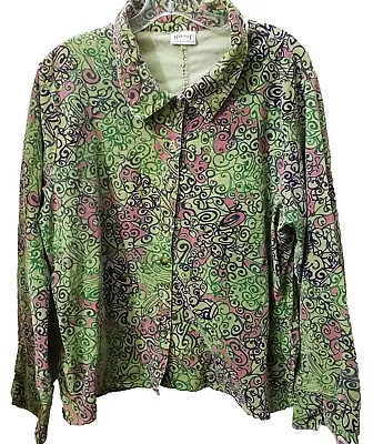 Habitat Clothes To Live In Top Womens XL Multicolor Print Long Sleeve Button Up • $22.99