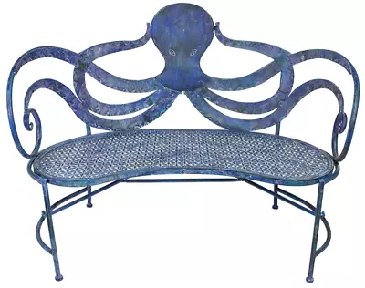 Cast Iron Metal Octopus Indoor Outdoor Furniture Bench Seat Vertigris Finish • $429.99