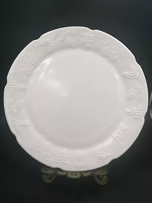 Vintage Milk Glass Round Large Platter Grape & Leaf Design 14  • $25.19