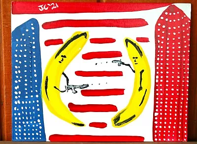 BANANA VS BANANA SPY VS SPY Jr CHARLIE FAST OUTSIDER POLITICAL FOLK POP ART USA • £37.97