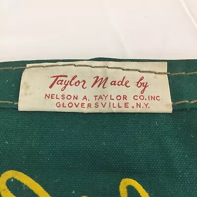 Vintage 1940's Peterborough Rare Canvas PENNANT  15  Green & Yellow Taylor Made • $18.99