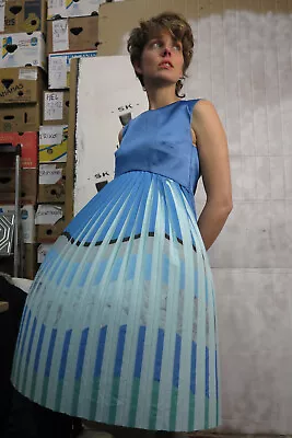 £74.35 • Buy Summer Dress Women's Fashion Dress Blue 90er True Vintage 90s Dress