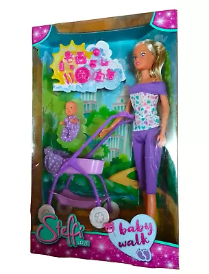 Steffi Love Baby Walk Doll Playset Pushchair & Accessories • £15.99