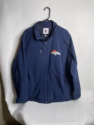 NFL G 111 Denver Broncos Lined Full Zip Jacket Men's XXL Football Navy Blue • $55