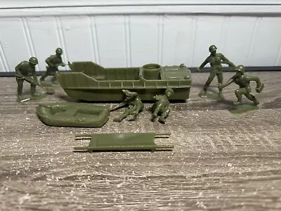 Marx Desert Fox Toy Soldier Raft Stretcher Figured Boat Parts Lot Green • $15