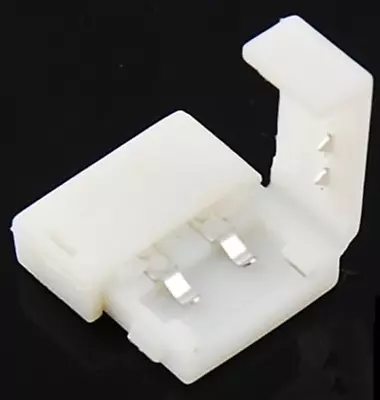 10X 10Mm 2-Pin Solderless Clip-On Coupler Connector For 5050 LED Strip Lighting • $9.99