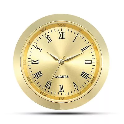 Mini Clock Insert Quartz Movement Round 17/16 (35mm) Miniature Clock Fit Up Gold • $12.99